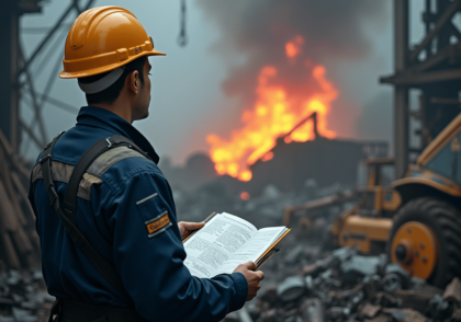یک مهندس در حال شناسایی مناطق خطرناک